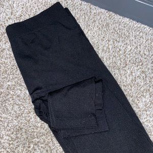 black fleece leggings